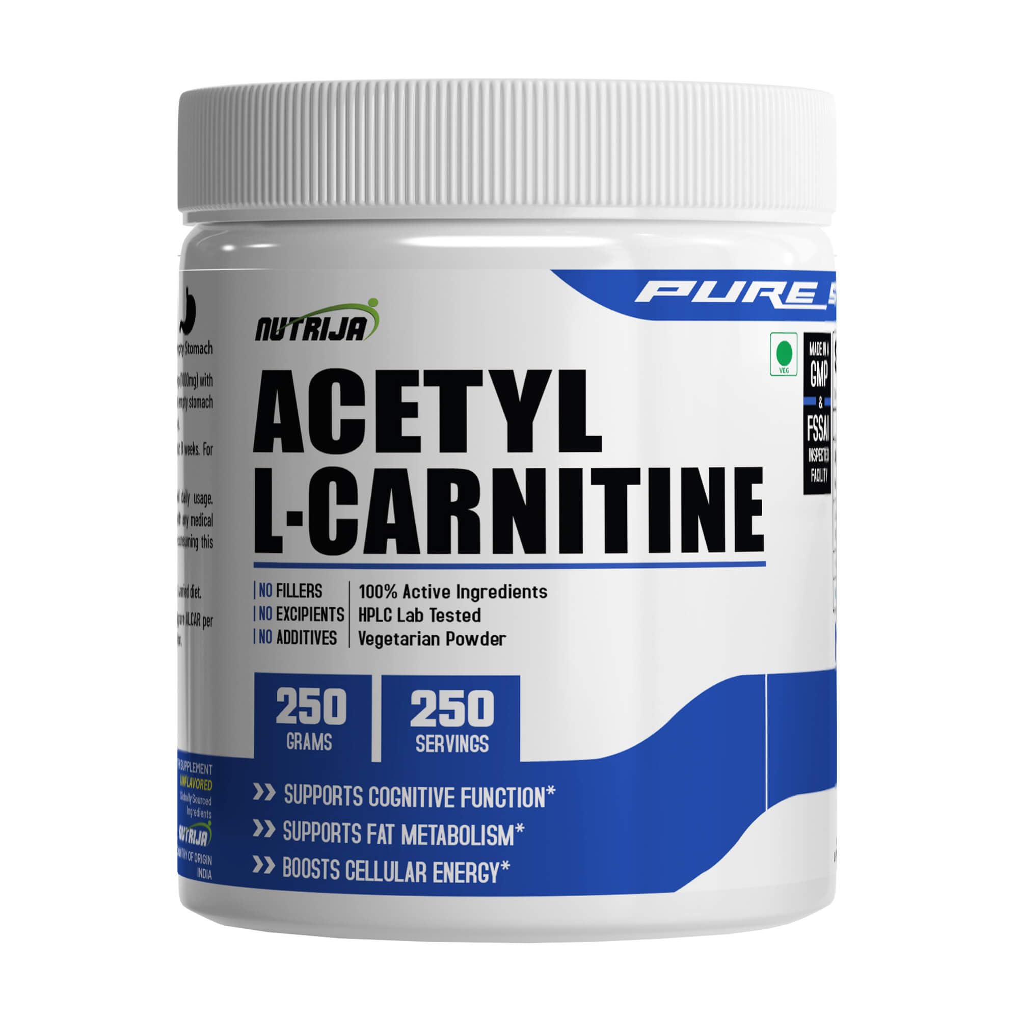 acetil l carnitina powder taste NutriJa Acetyl L-Carnitine HCl 250g | Pure ALCAR 1000mg Per Scoop | Cognitive, Focus & Energy Support | Pineapple Flavour Foundation Wellness A) Reduced glutathione (GSH) Size:500mg / 180 Tablets