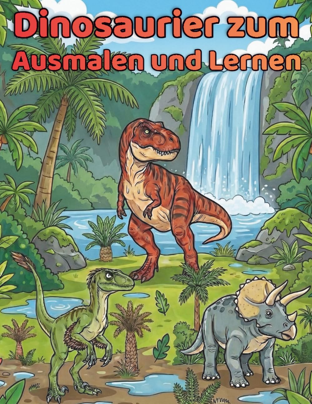 Dinosaurier zum Ausmalen und Lernen: 50 realistische Illustrationen und wissenschaftliche Fakten für Kinder von 4 bis 12 Jahren: Ein lehrreiches prähistorisches Abenteuer für kleine Paläontologen.