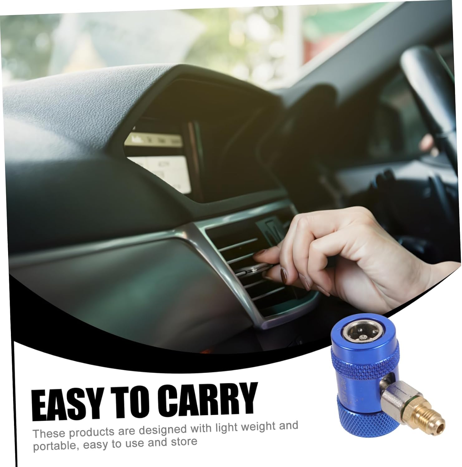 Ciieeo 4pcs Automotive Air Conditioner Recharge Kit Blue Low Side Quick Connectors Car Ac Adapter Fittings Easy to Use