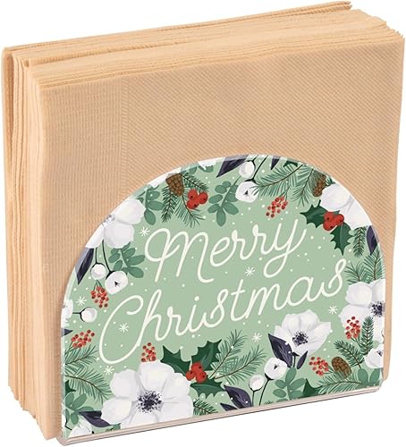 Vista 33 de Muñeco de nieve árbol de Navidad noche servilleta titular de cocina dispensador de papel de seda cóctel para mesa de comedor, invitados de fiesta