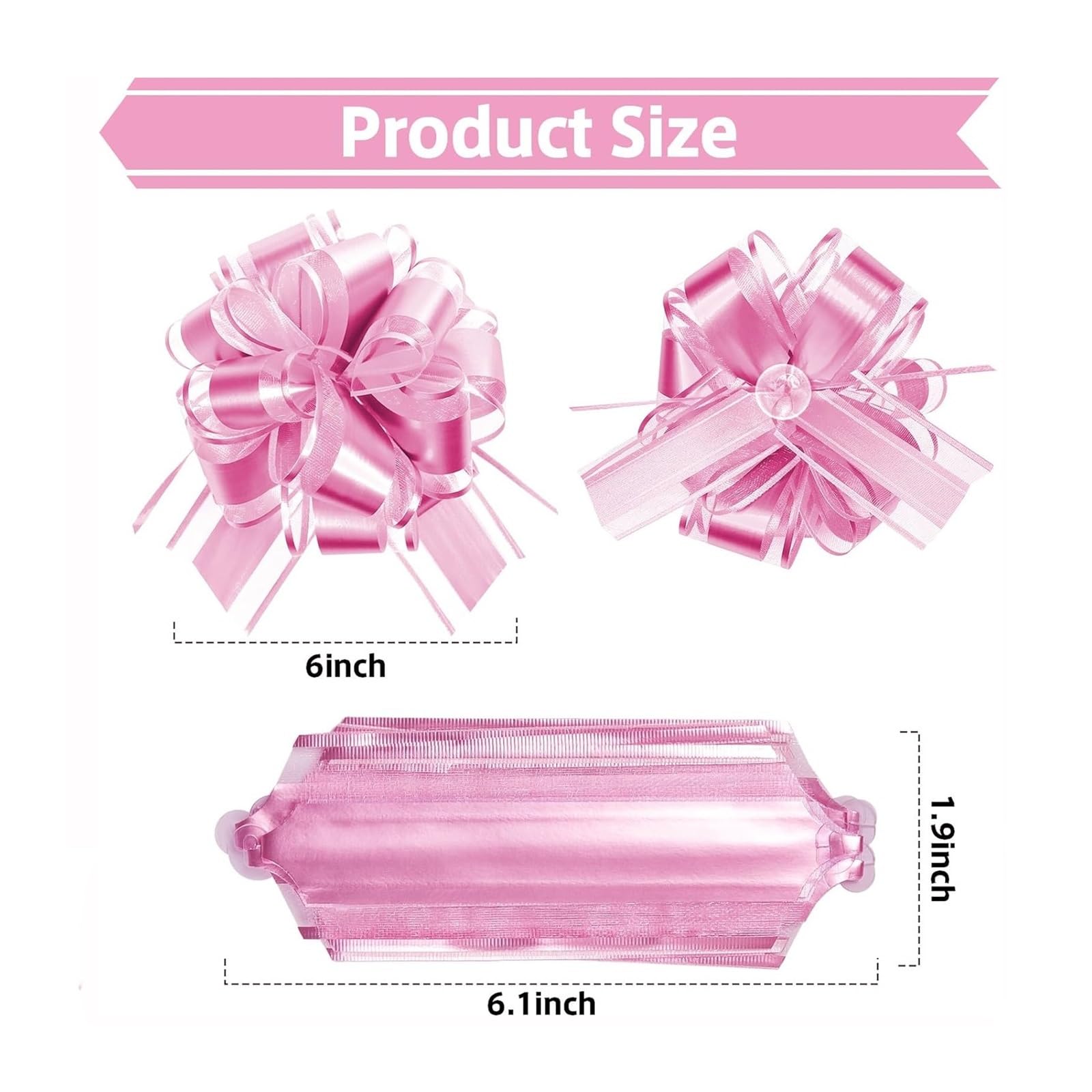 Schleifen, Geschenkbänder, große Schleife, Blumenschleifen, für Hochzeit, Auto, Party, Verpackungen, 18 Stück (lila)