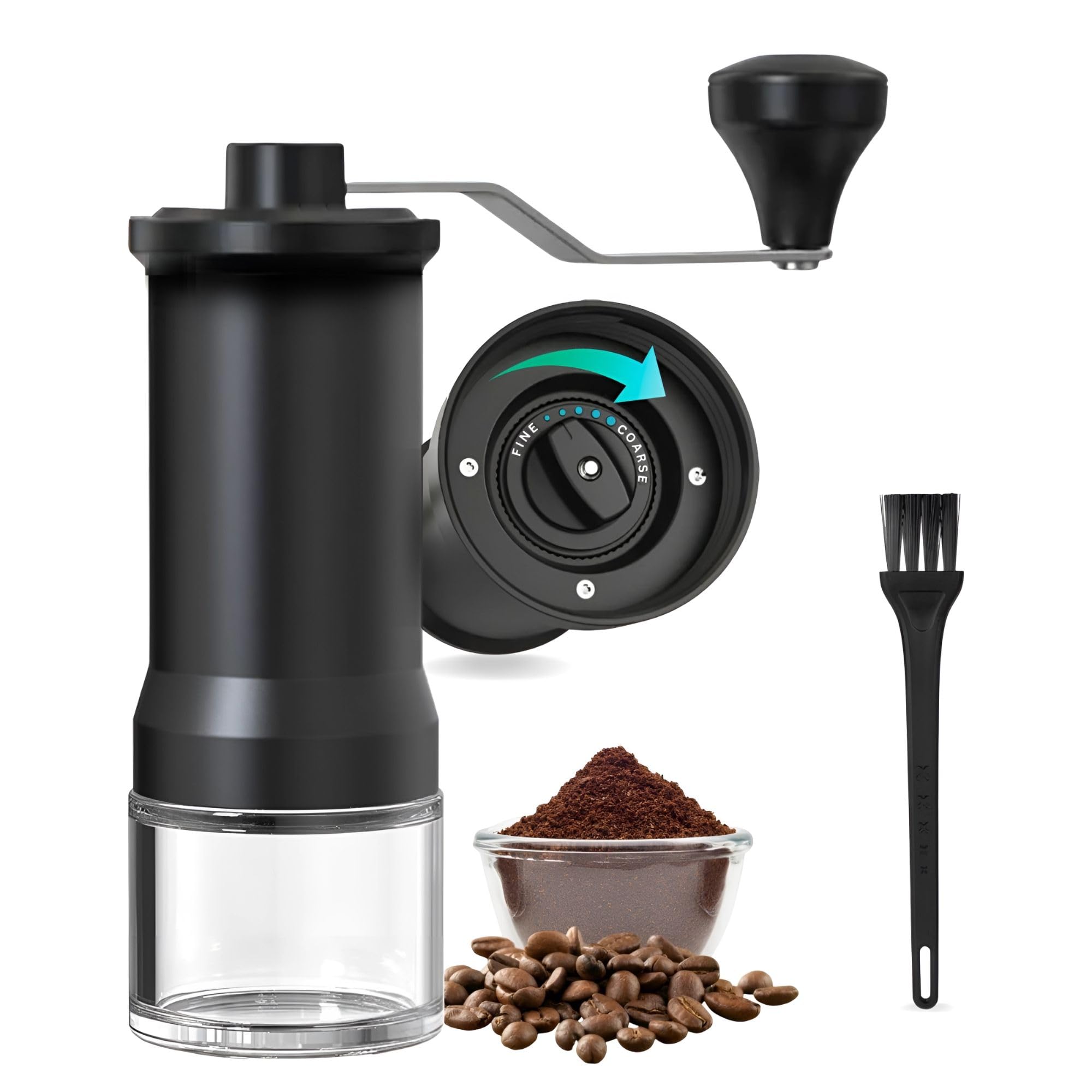 Adjustable Manual Coffee Grinder with Ceramic Burr Hand Crank