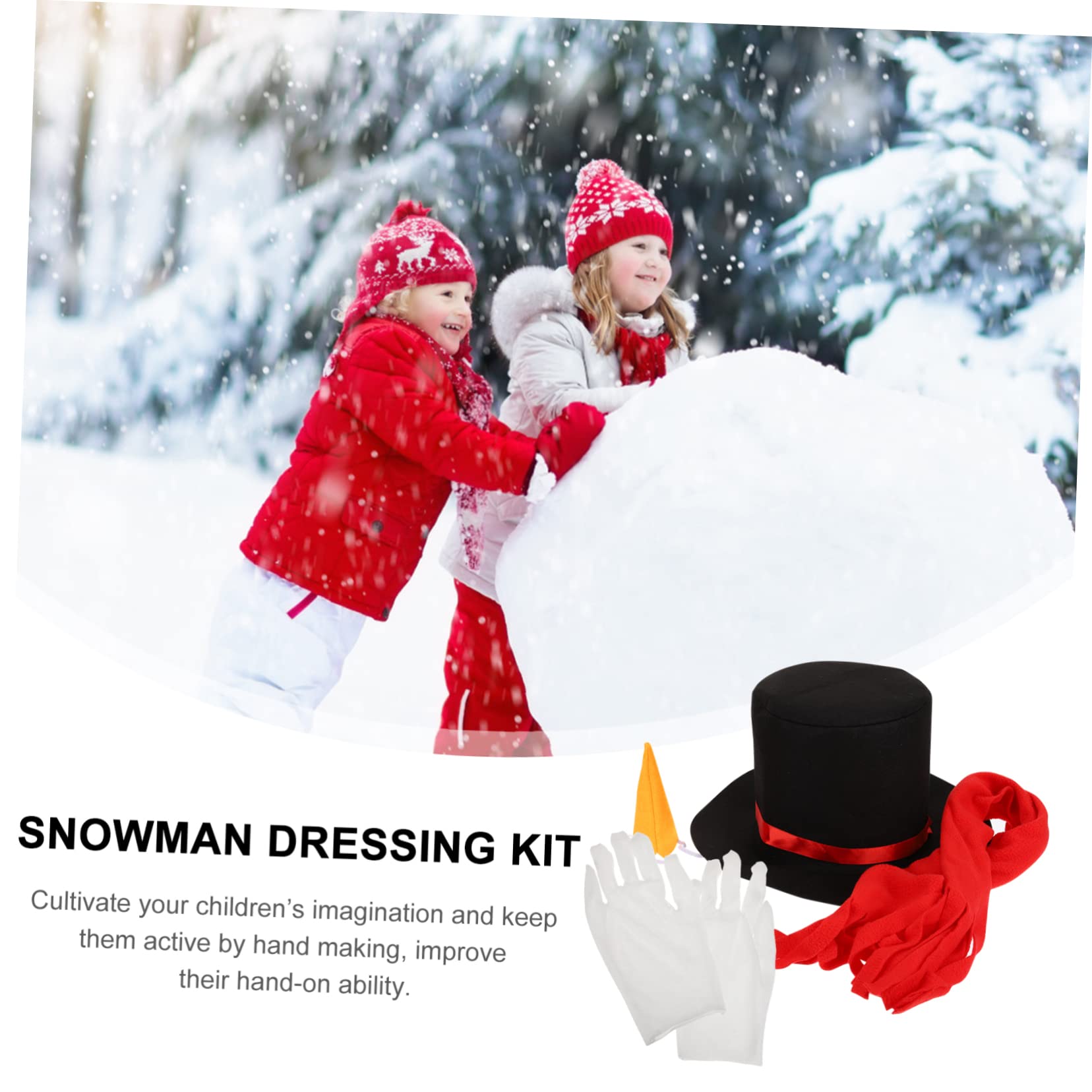 2 Sätze Schneemann verkleiden sich Schneemann Weihnachtsdekoration schneemann bausatz weihnachtsparty accessoires Weihnachtsfest Zubehör Schneemann- Weihnachtsschneemannmütze