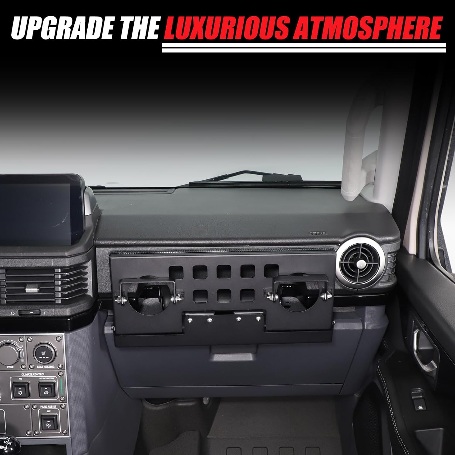 Car Co-Pilot Multi-Function Storage Tray Cup Holder Expander Compatible with INEOS Grenadier 2022-2025 Accessories, Aluminum Alloy Co-Pilot Foldable Storage Holder Phone Key Cup Organizer