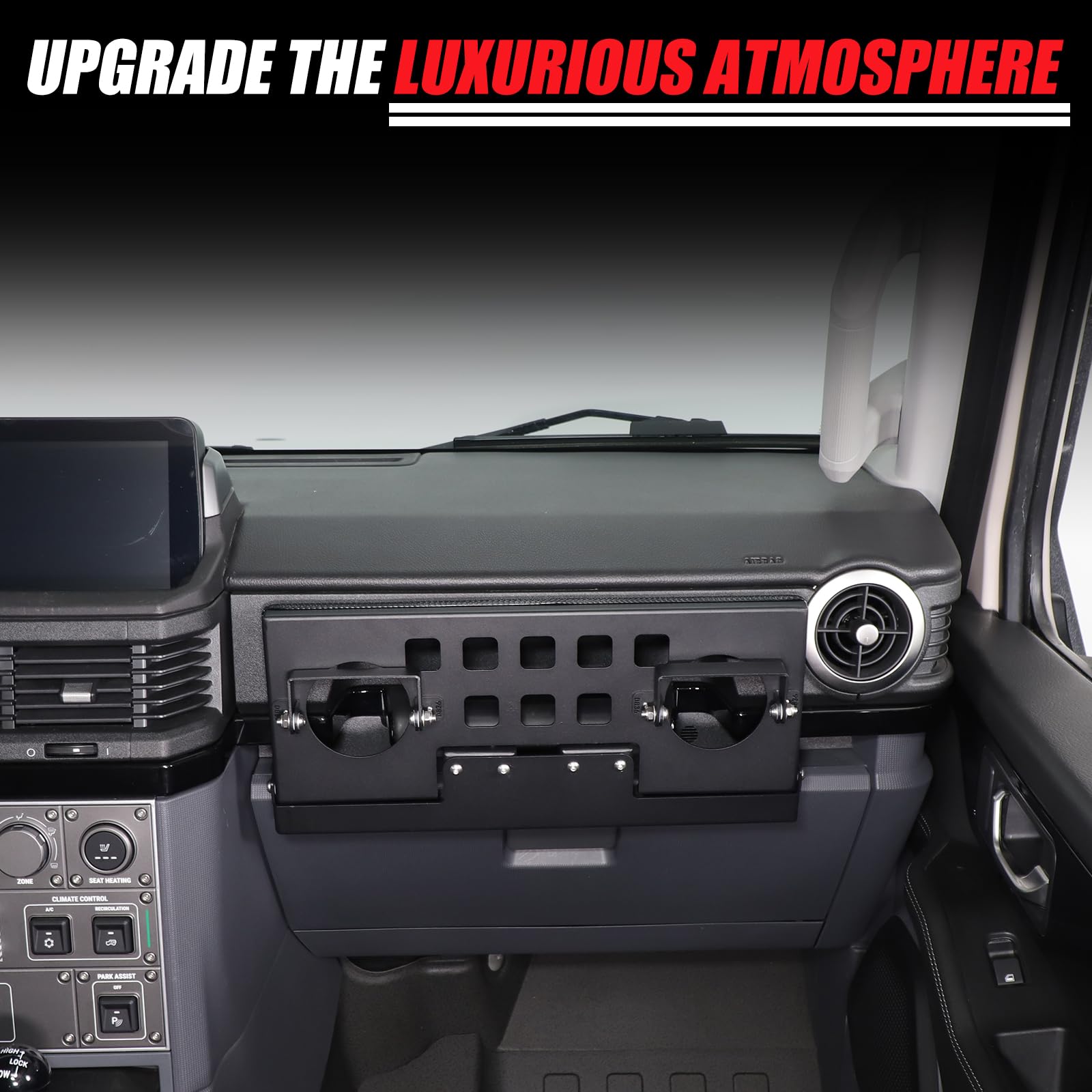 Car Co-Pilot Multi-Function Storage Tray Cup Holder Expander Compatible with INEOS Grenadier 2022-2025 Accessories Aluminum Alloy Co-Pilot Foldable — view 2