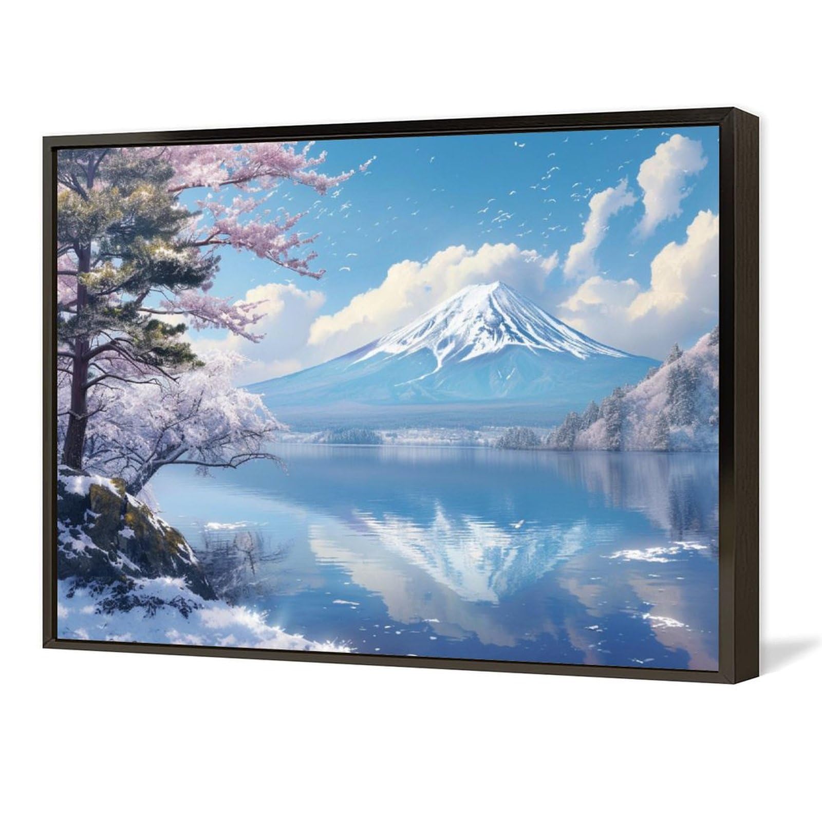 油絵 インテリア　F6-081911　風景（冬の富士山）絵画　絵 油絵 インテリア F6-081911 風景（冬の富士山）絵画 絵 油絵