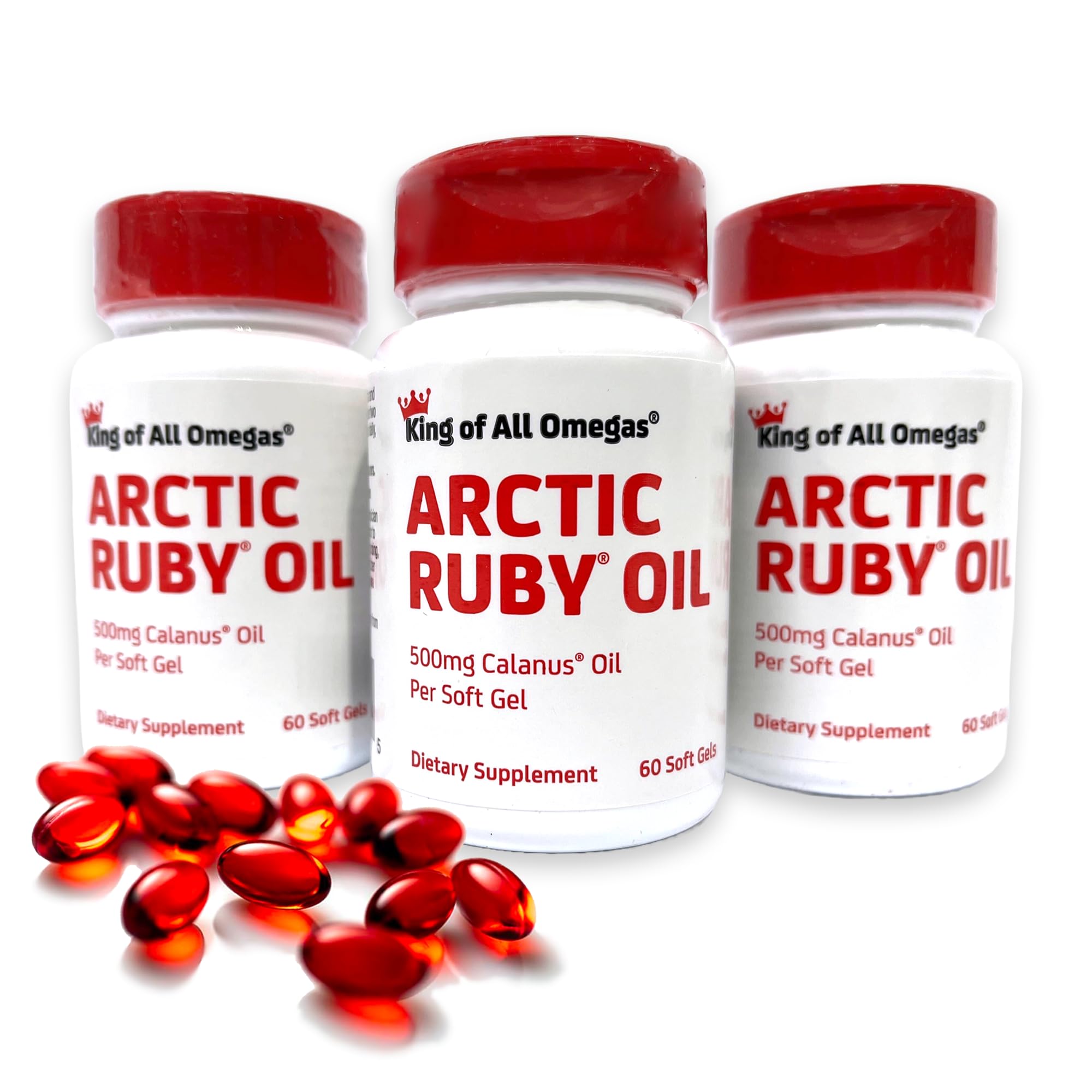 Arctic Ruby Oil - Omega 3 Supplement with Astaxanthin 2mg - Contains Essential Fatty Acids & Antioxidants - Supports Heart, Brain, Eye, Skin, Joint & Immune Health - 60 Softgels (3 Pack)