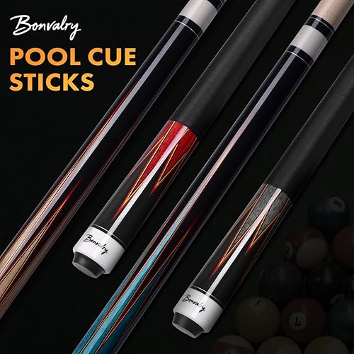 Miniatura 7 de Juego de 4 palos de taco de piscina de 58 pulgadas, eje de arce de 0.512 in, punta de calcomanías con envoltura de nailon