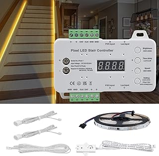 RGB LED-Treppenstufenbeleuchtung PIR Bewegungsmelder Treppenlicht-Controller & 5M LED-Streifen (1 Stück Controller + 5M LED-Streifen)