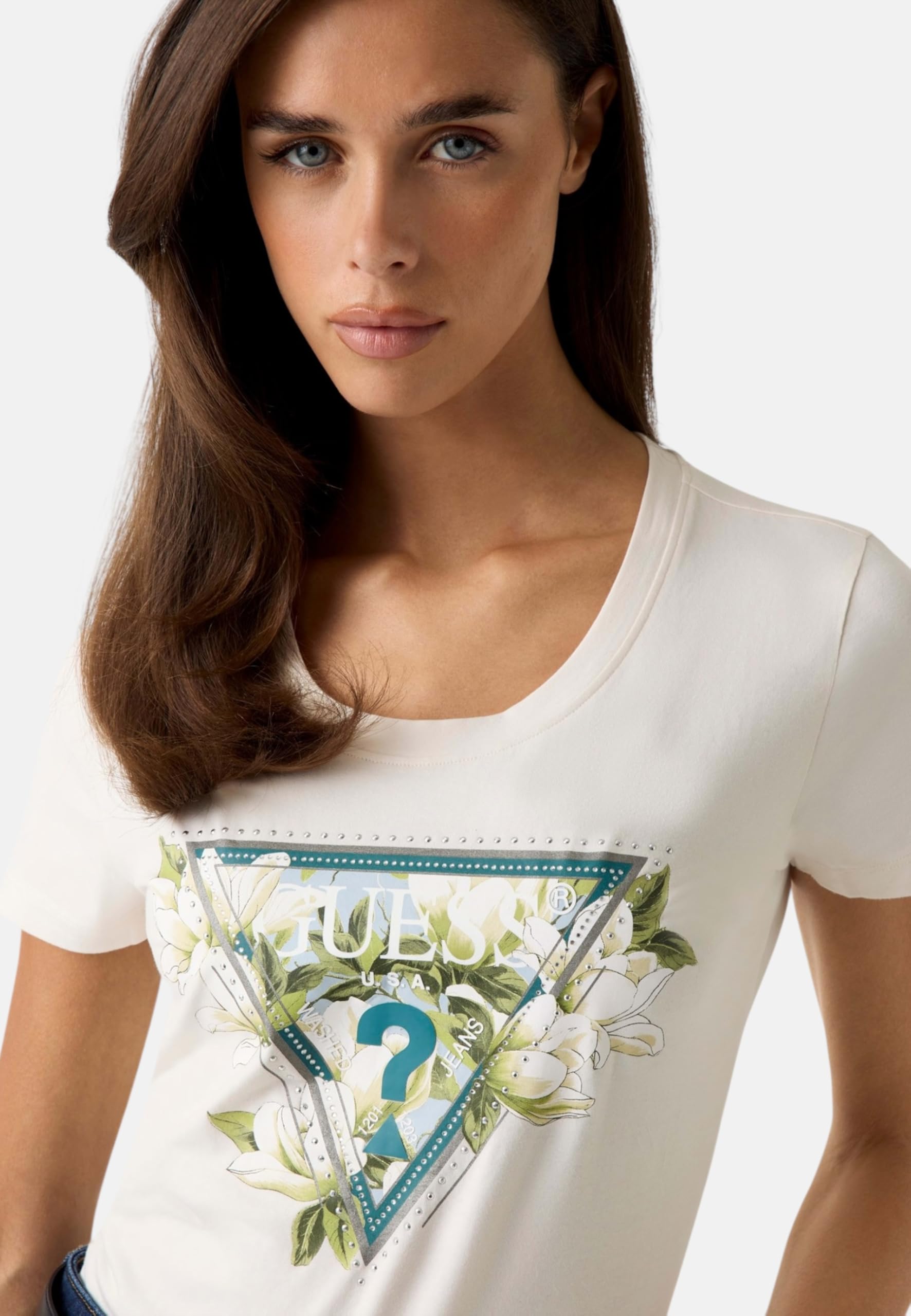 GUESS Donna T-Shirt Manica Corta Cotone W6RI35J1314