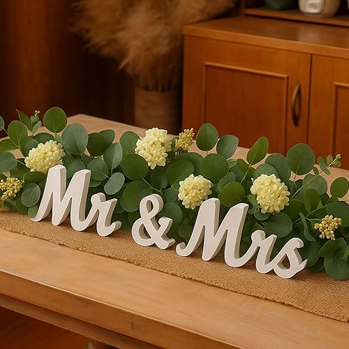 Miniatura 2 de Letrero de Mr & Mrs para decoración de boda para recepción, letras grandes de madera independientes para decoración de ceremonia, mesa de amor,