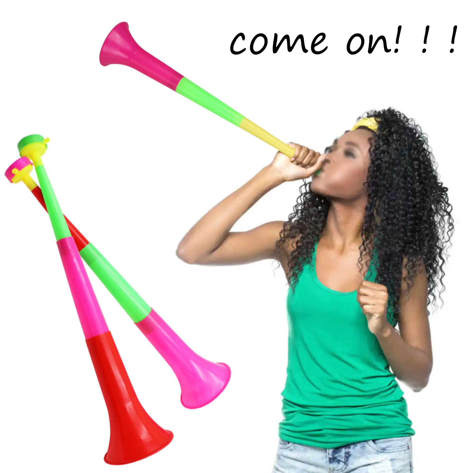 2 PCS Trombe Vuvuzela Plastica Cheerleader Suonando Tromba Tromba Forte Spettatore Tifoso Clacson Creare Rumore Tromba Merchandising Fan Celebrazioni Sportive Stadio Partita Calcio Tromba
