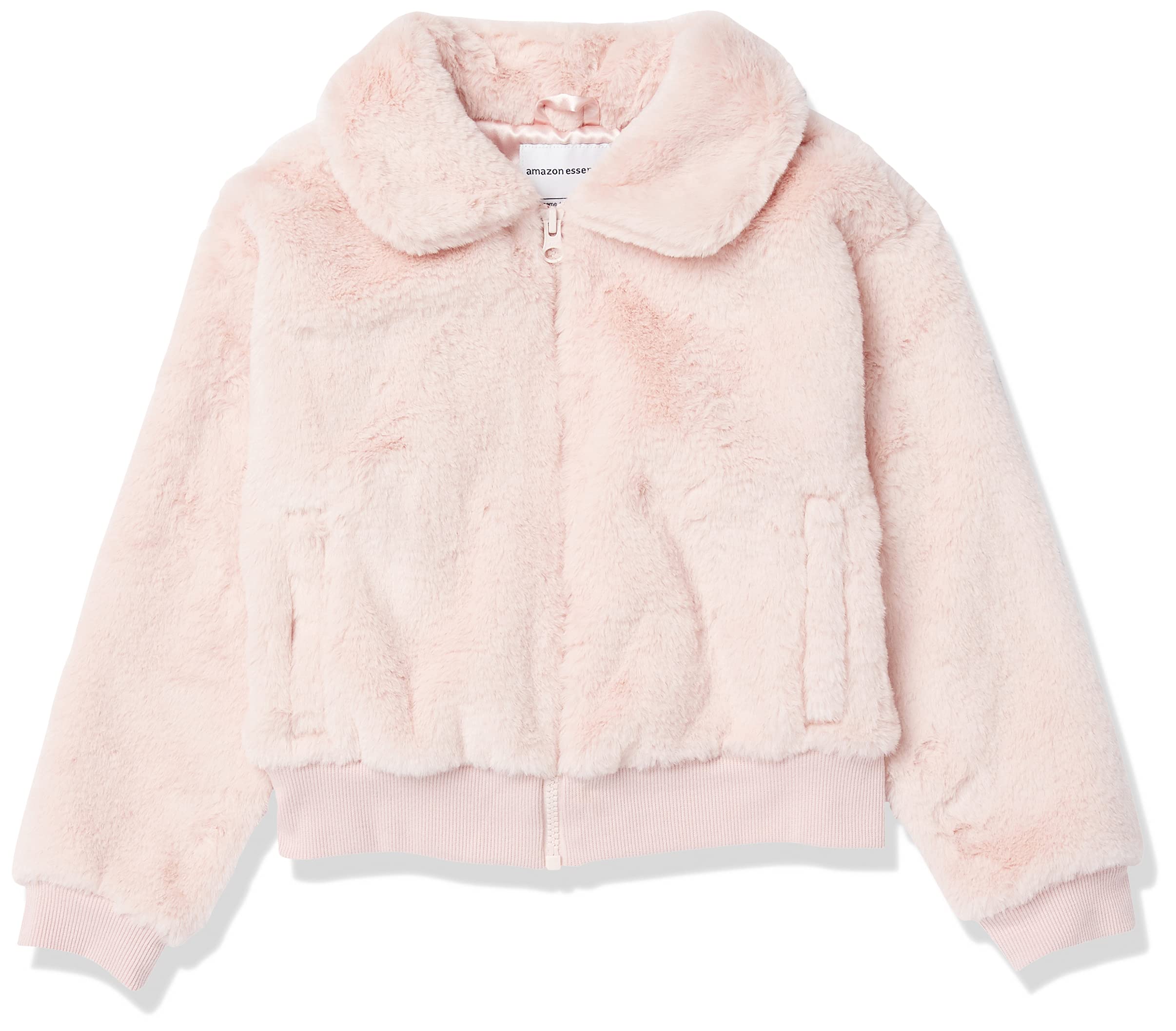 Amazon Essentials Toddler Girls' Cropped Faux Fur Jacket, Outerwear, Mauve, 3T