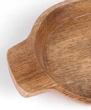 1 Adet Mango Ağacı Kahve Servis Tabağı Kayık Servislik Kulplu 40X12Cm, 5003285691