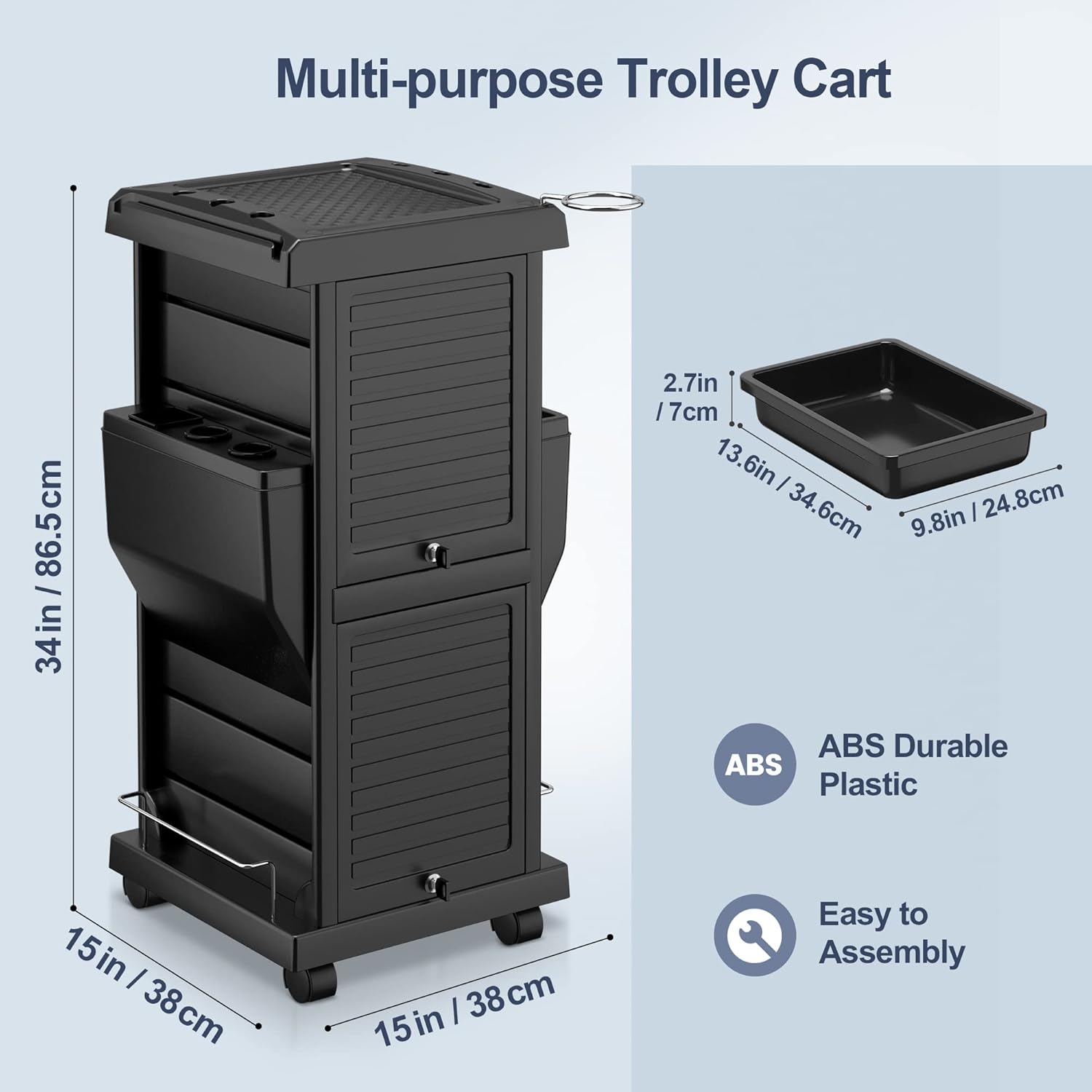 K-Salon Professional Locking Hair Salon Trolley Rolling Cart with 6 Drawer