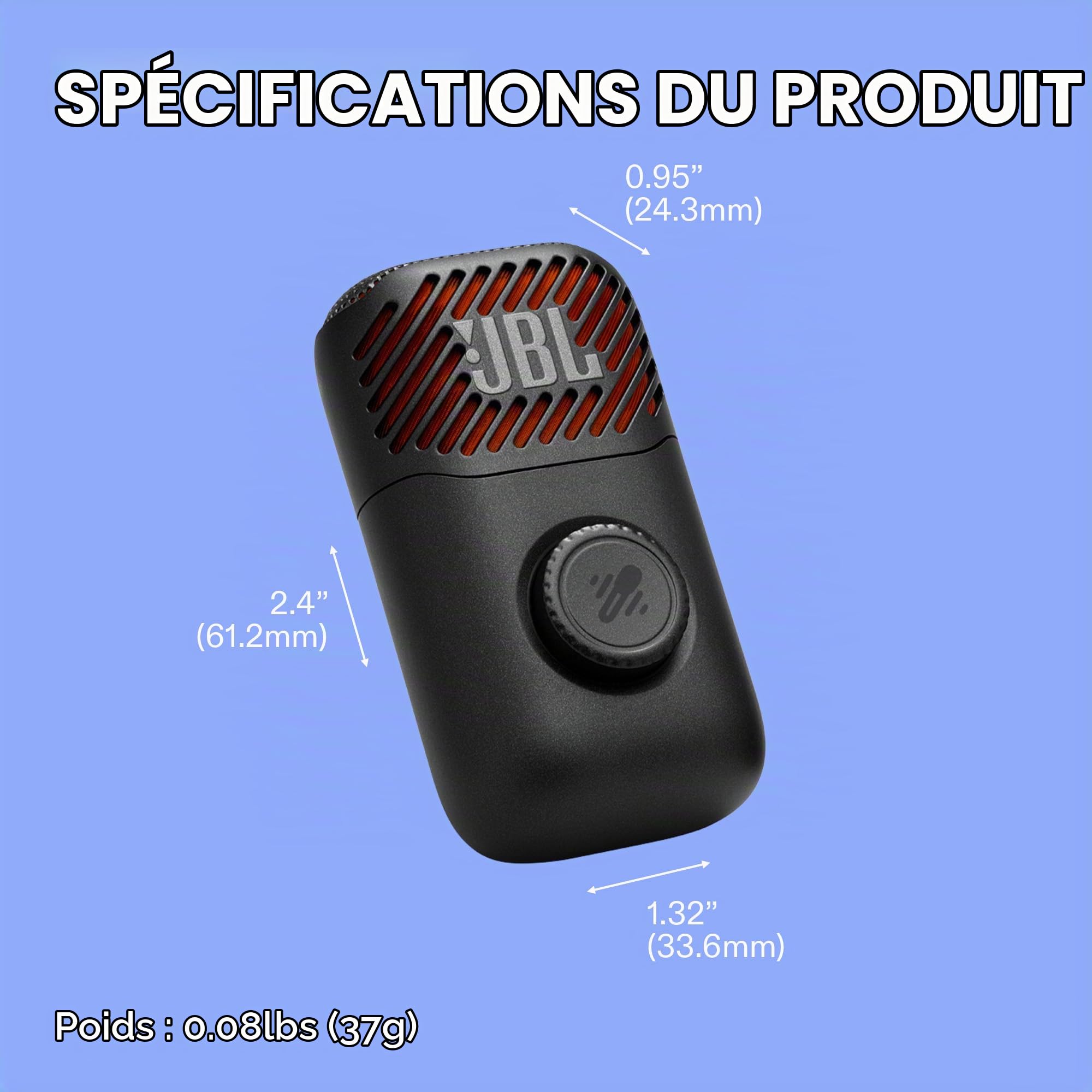 JBL Easy Sing Mic Mini, Micro IA avec Suppression Vocale, Noir