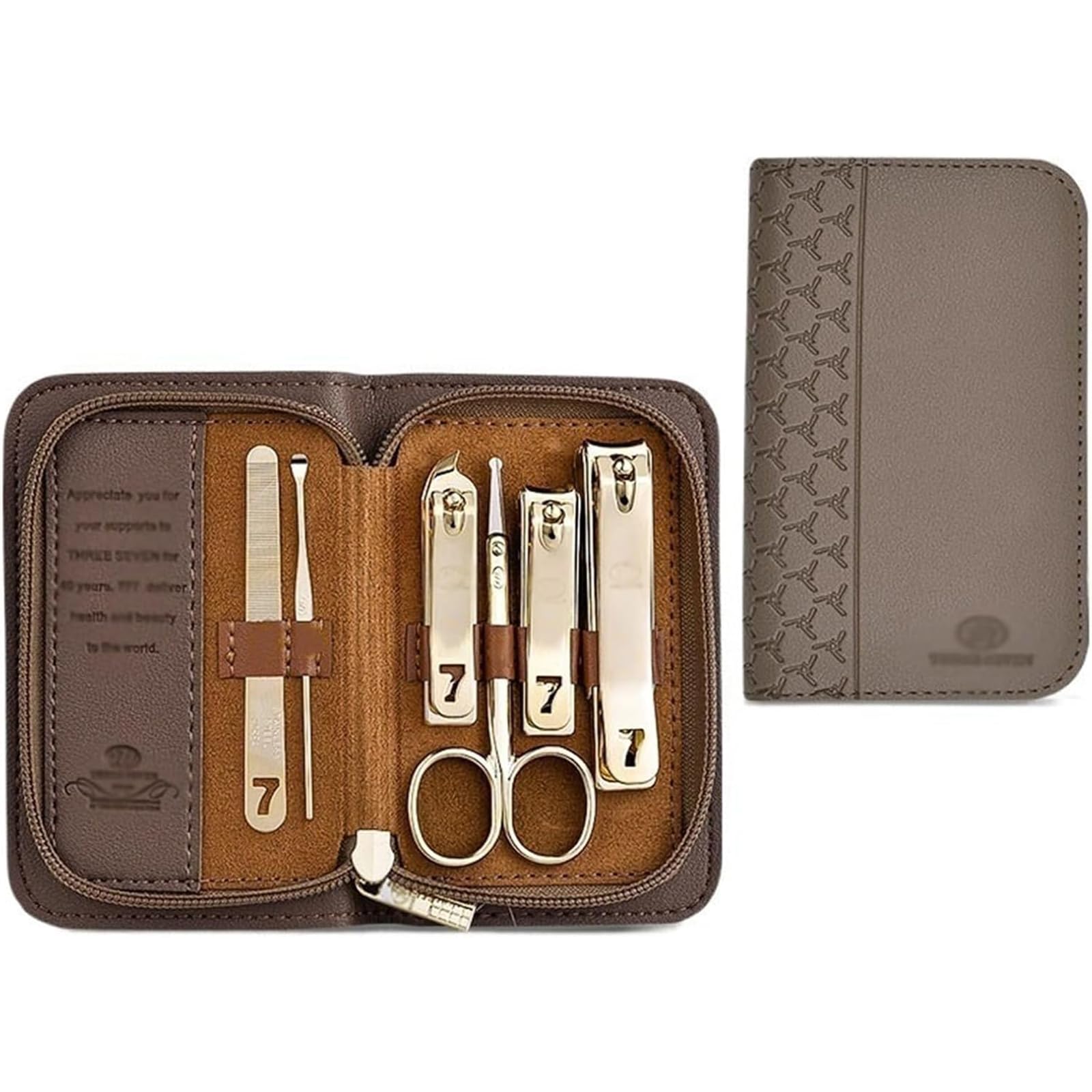 6 stuks koolstofstaal manicure verzorgingskit professionele nagelverzorgingsgereedschap met luxueuze reiskas manicure set