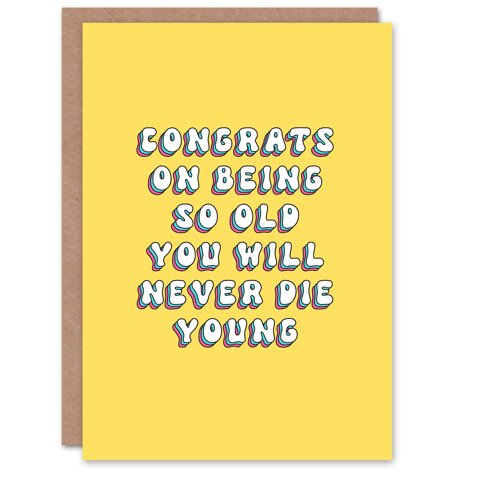 Artery8 Women's Greeting Card - Birthday Joke Card - Yellow