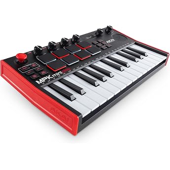 AKAI Professional MIDI Keyboard Controller, 25 Keys with Built-in Speaker & Sound, Velocity Enabled Keybed, MPC Style Drum Pa