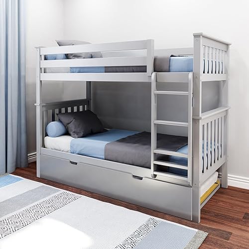 Miniatura 23 de Max & Lily Litera, marco de cama individual sobre matrimonial para niños con nido, nogal Nogal,Azul,Espresso,Gris,Natural,Nuez