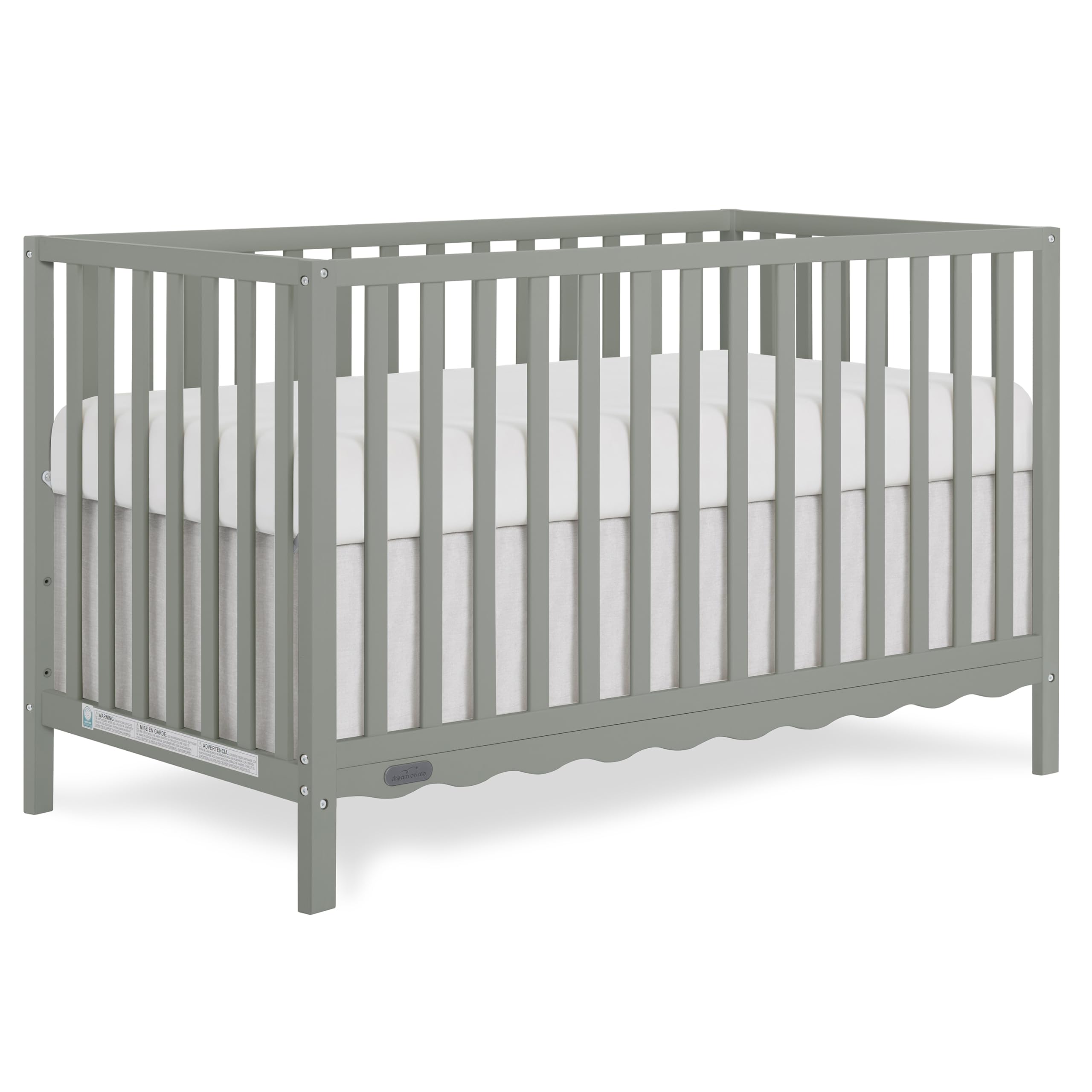 Dream On Me Synergy Wave 5-in-1 Convertible Full Size Baby Crib, Seagrass