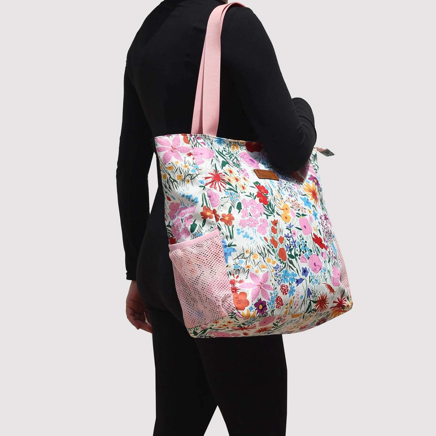 Original Floral Water Resistant Large Tote Bag Shoulder Bag for Gym Beach Travel Daily Bags Upgraded - Image 5