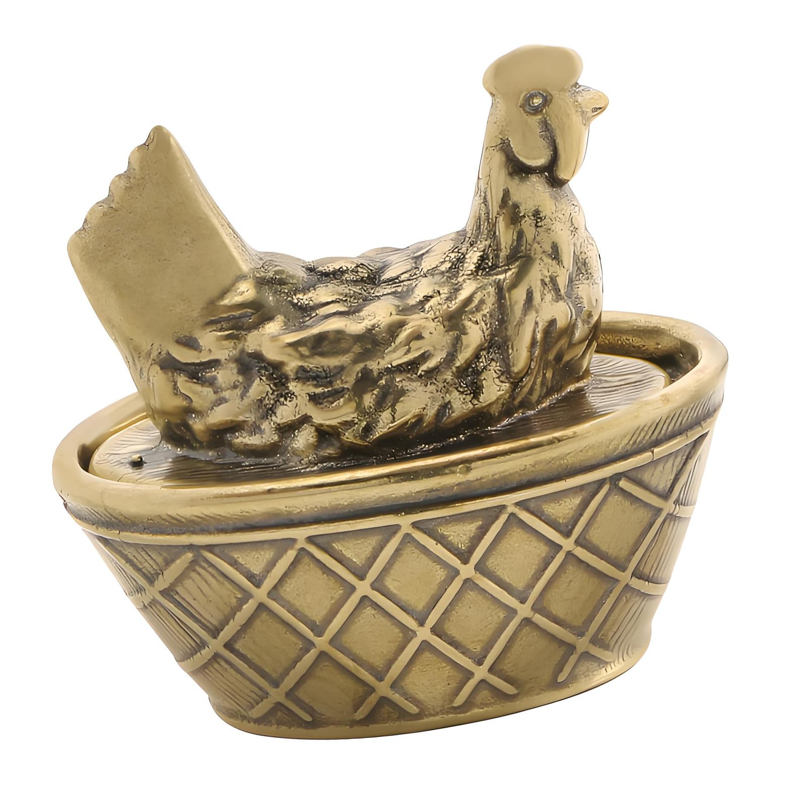 Portagioie per gioielli in ottone con gallina nido, per uffici