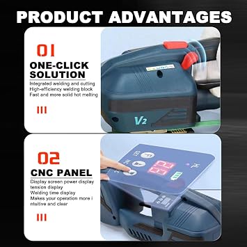 Electric Strapping Machine, Hand Held Automatic Strapping Machine -for 0.4-1.2mm Thick Pp/Pet Straps, Electric Welding Strapping Machine with Automatic Digital Display Device