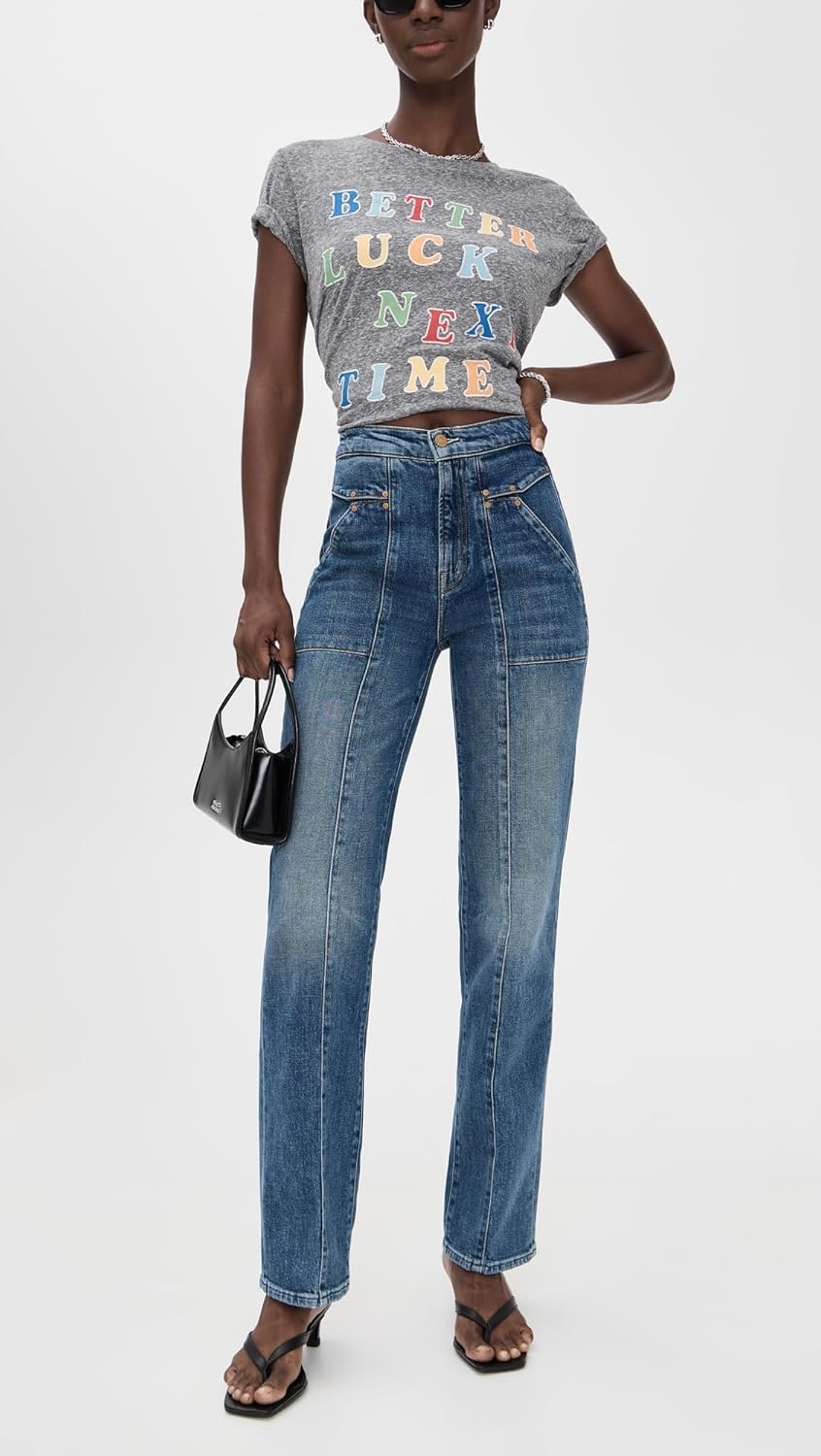 MOTHER Women's The Riveter Rambler Zip Sneak Jeans - Image 5