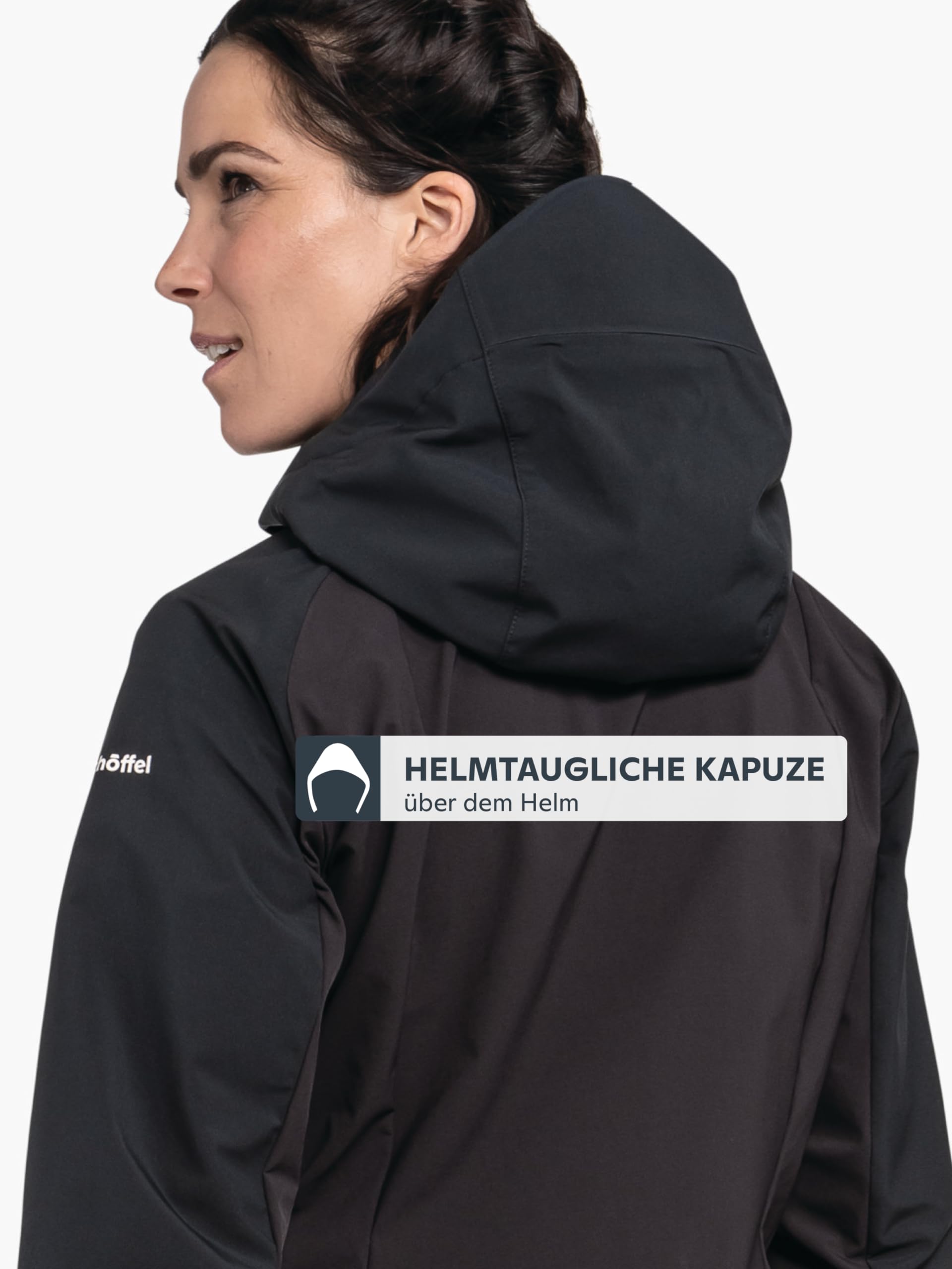 Schöffel Damen Hybrid Jk Style Salza WMS, Fahrradjacke mit helmtauglicher Kapuze, windabweisend, atmungsaktiv & wasserdicht, leichte Jacke mit 4-Wege Stretch