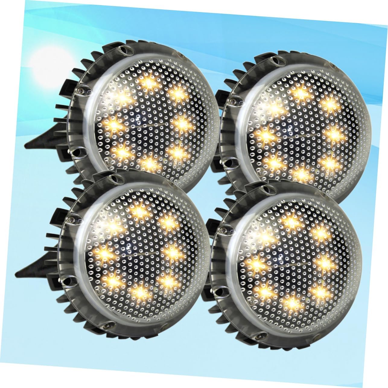 4PCS LED Solar Ground Lamp Warm Light Outdoor Landscape Decor for Lawn and Pathway Disc Design Durable Solar Powered Lighting for Use