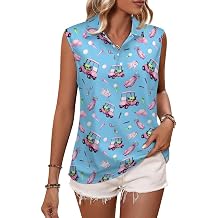 Women's Sleeveless Polo Shirt Tank Tops Funny Golf Polo Shirt Workout Pickleball Shirts Gifts