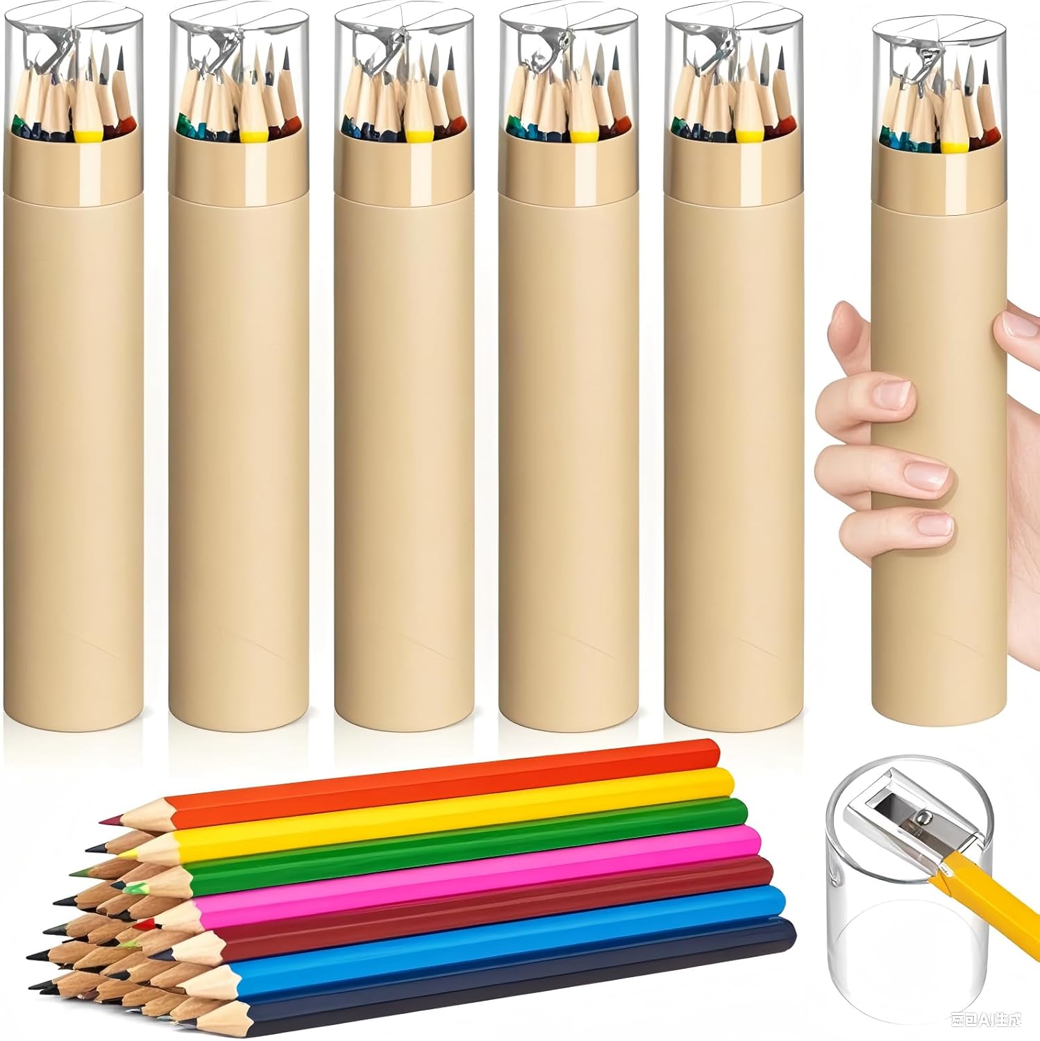 36 Pack Colored Pencils Bulk with Sharpener, Colored Pencils Set, 12 Assorted Color Pre-sharpened Travel Portable Pencil Gift for Christmas Holiday Party Favor