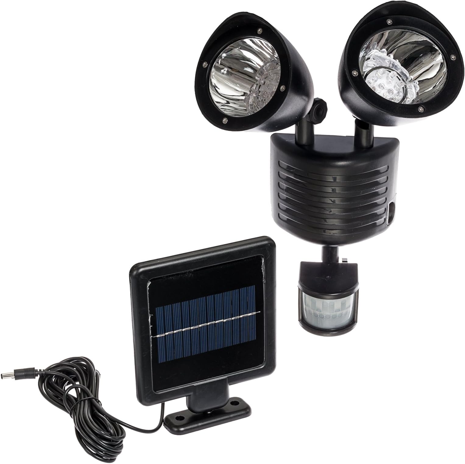 22 LED Solar Powered Motion Sensor Security Flood Spot Light, Black