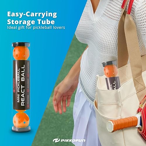 Miniatura 6 de PIKKOFUN React Mini Pickleball Balls - 5 Pack Quiet Training Balls for Improve Hand Speed, Paddle Control and Accuracy