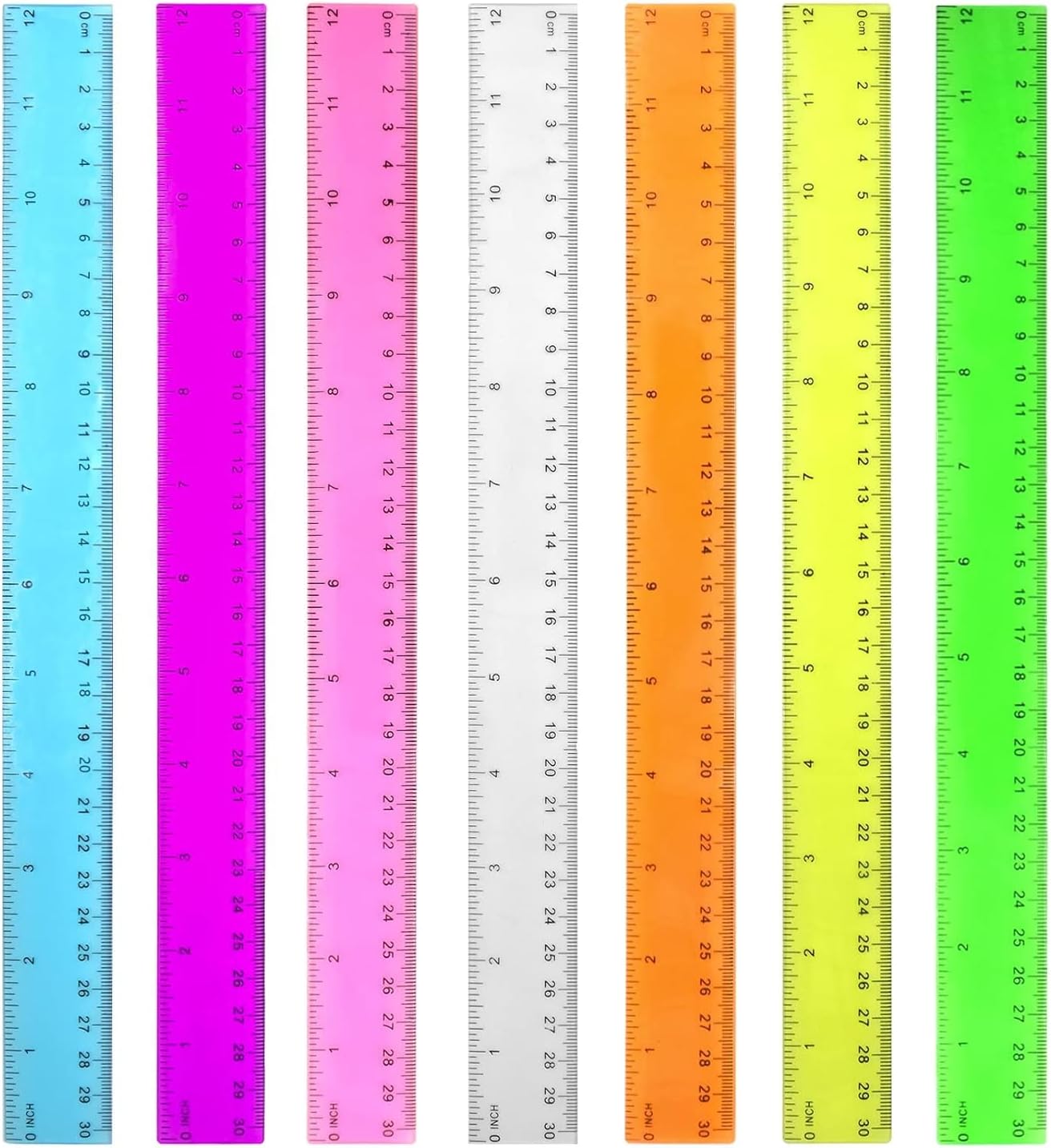 Timotech Paquete de 7 Reglas Escolares, Reglas de Plástico Transparente ...