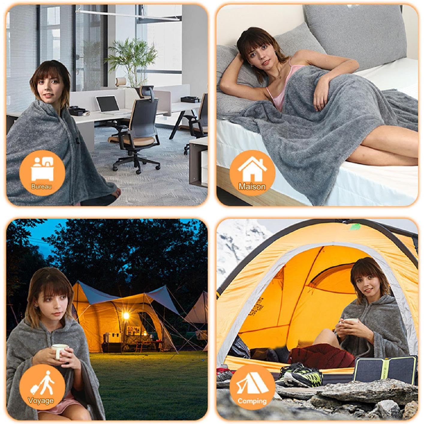 Plaid riscaldante elettrico – Plaid da divano | Scialle riscaldante elettrico USB,per il , in inverno, per le donne, le spalle e il collo, per gli adulti, la schiena e il corpo, per il viaggio,