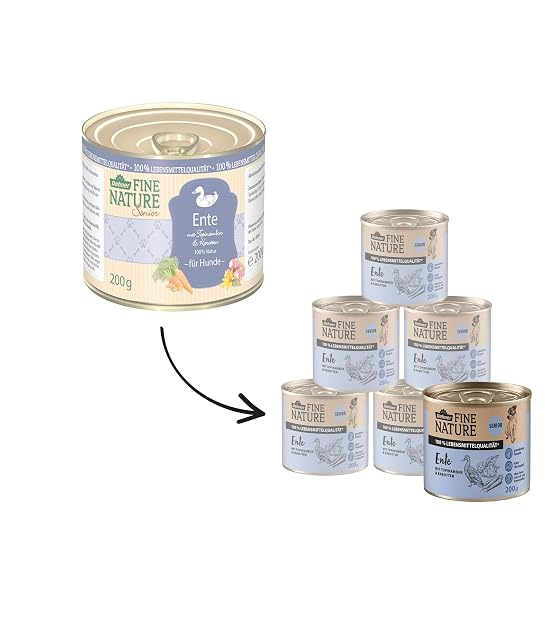 Foto 3 de 5 de Dehner Fine Nature Perros Forro Senior, pato ,6 x 200 g