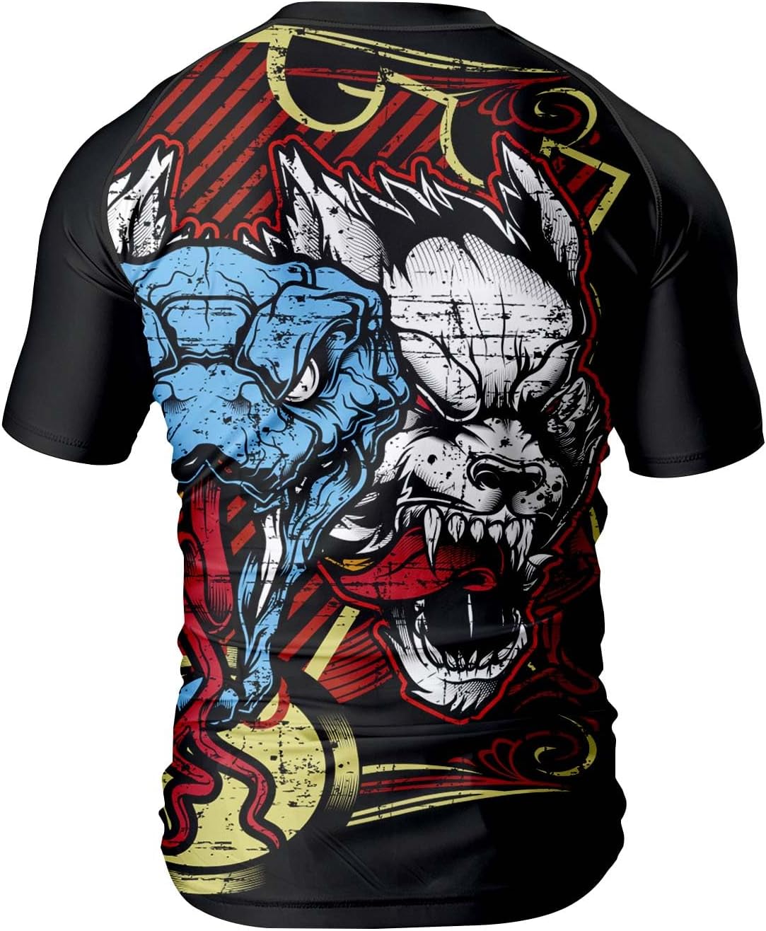 O2TEE Men's Snake BJJ Rash Guard Short Sleeve MMA Jiu Jitsu Compression Shirt