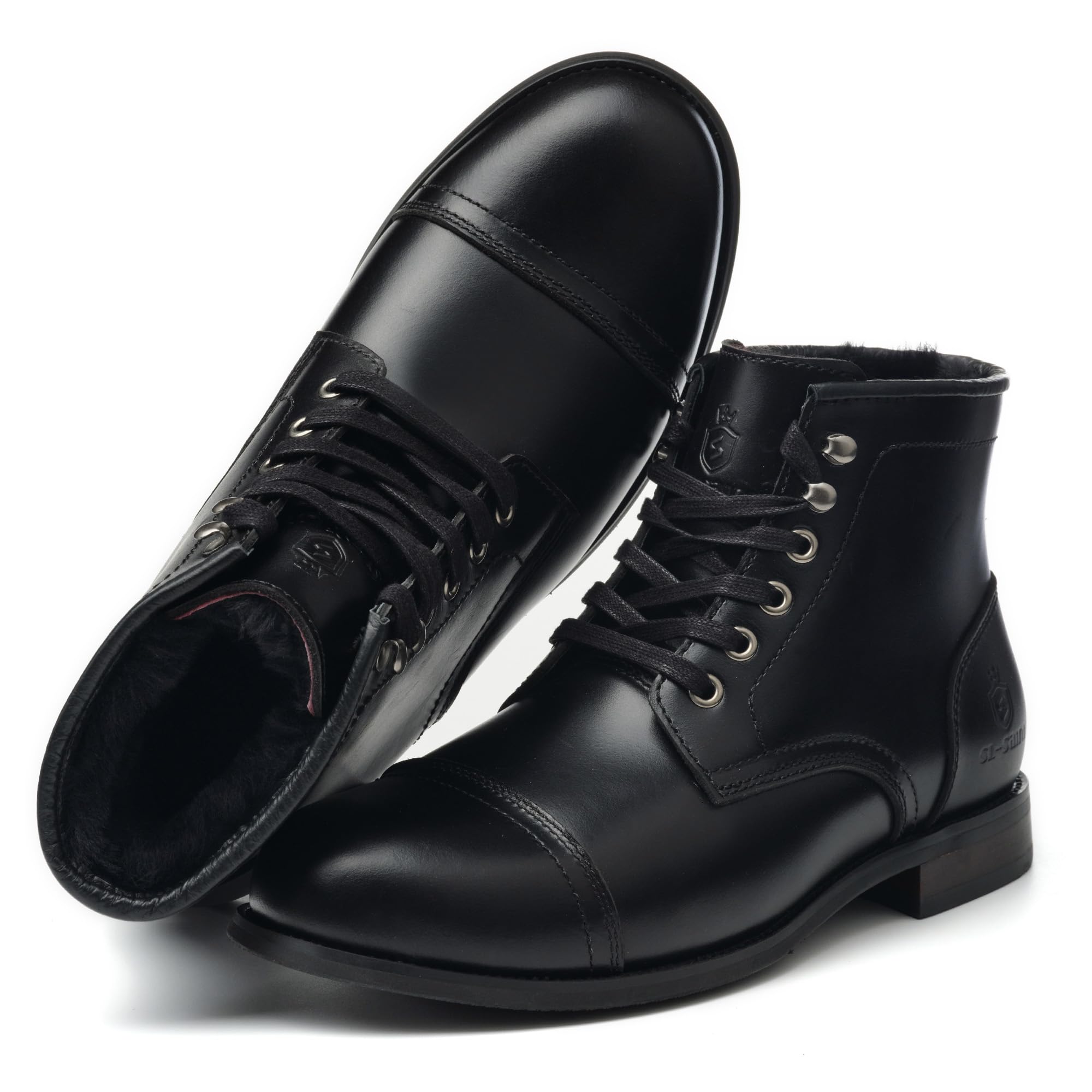 SL-Saint Handgemachte weiche Zehe Herren Klassische Stiefel Wasserdicht-Leder Kuhfell/Wolle Mode Winterschuhe