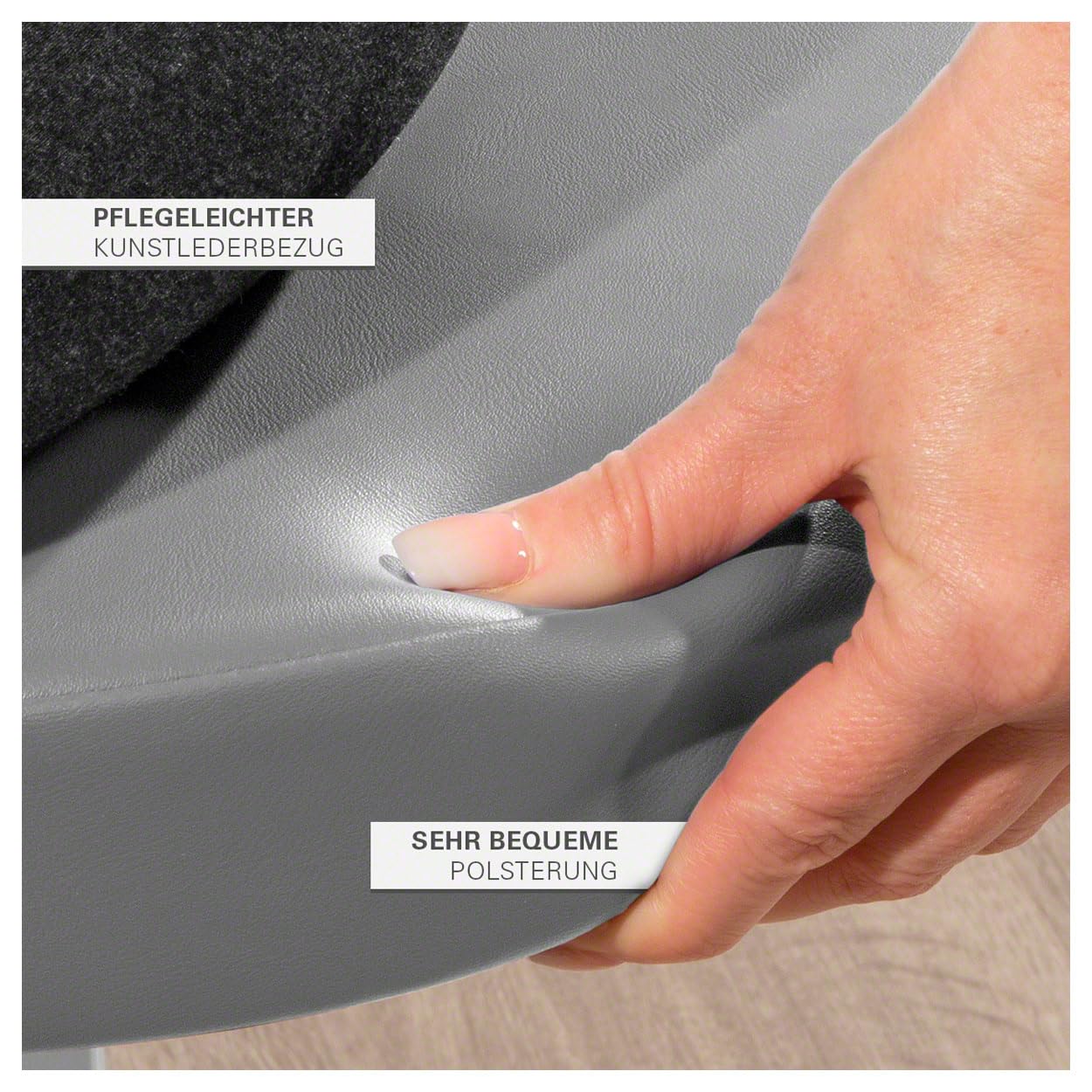 Sport-Tec Drehhocker Standard mit Komfort-Polster und Rollen, Rollhocker Arbeitshocker