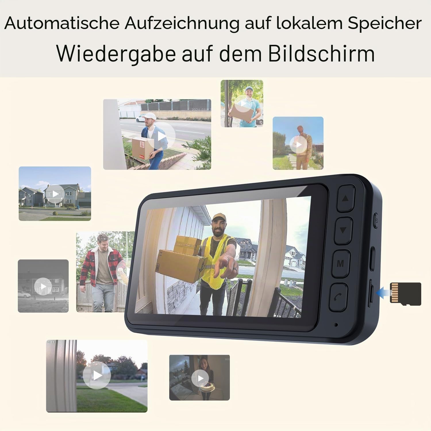 Video Türklingel Kamera mit Monitor 4,5", Kabellose Funk Türsprechanlage mit Bildschirm ohne WLAN/App/ABO, 2-Wege Audio, Nachtsicht, 120° Weitwinkel, Wetterfest Türklingel für Haus, Wohnung & Senioren