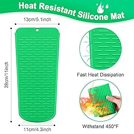 Shappy 2 Pieces Curling Iron Travel Case Cover Heat Resistant Flat Iron Holder Case Sleeve Neoprene Straightener Holder and Silicone Hot Tools Flat Bag(Frond Style)