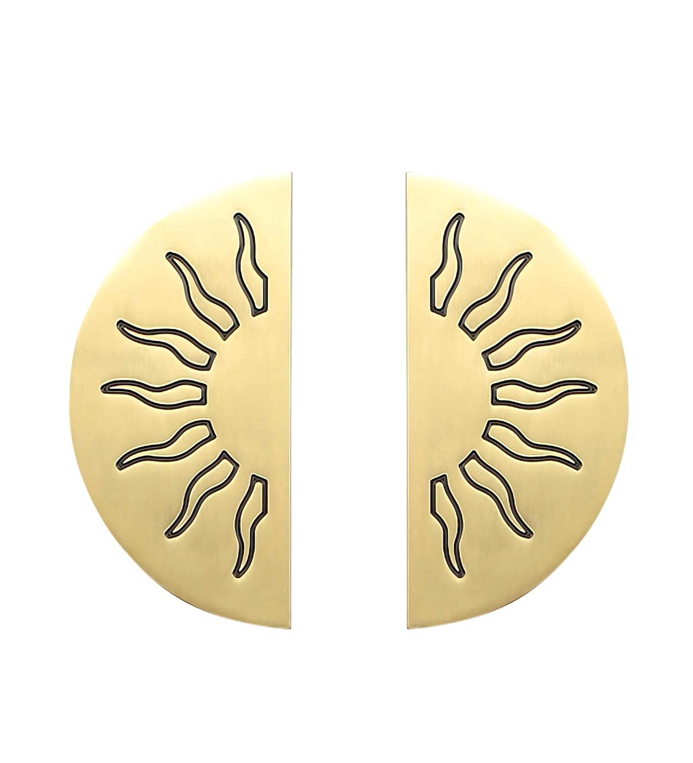 Two Moustaches Sun Burst Brass Door Handle Pair,Door Handles For Main