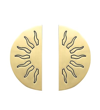 Two Moustaches Sun Burst Brass Door Handle Pair, Door Handles for Main Door, Antique Door Handles, Wooden & Glass Door Handles, Wardrobe Handles, Standard, Pack of 2 Door Handles