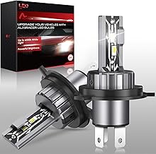 AUXIRACER H4 LED Bulb, 80W 6500K 12V Cool White, H4 IP68 Waterproof LED Bulb, H4 Lampadine per Fari Auto, Replacement Bulbs for Halogen Lamps and Xenon Kit, 2 Bulbs