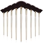 9 Pieces Facial Fan Mask Brushes, Soft Facial Applicator Brushes Tools for Peel Glycolic Makeup for Mud Cream(Brown)