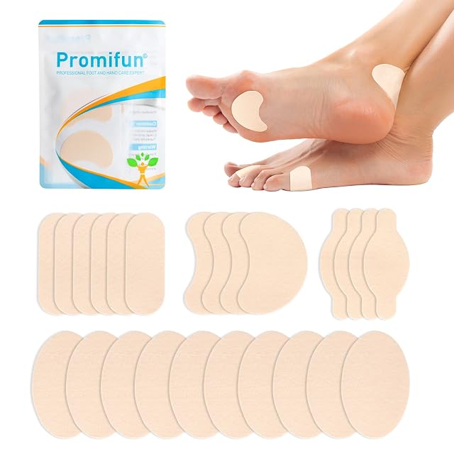 Moleskin Strips with Adhesive Blister Prevention Pads Mole Skin Tape Stickers for Feet Heel Shoes Padding-24 Sheets of