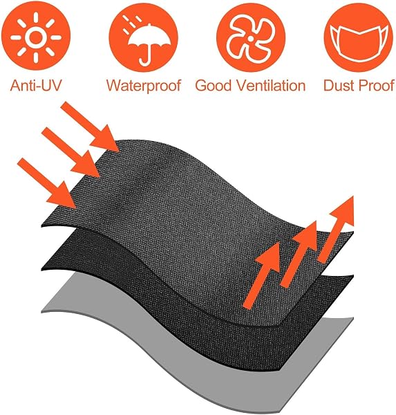 Comzantor Noir Housse Parasol Déporté Imperméable, Bache de Protection Exterieur pour Parasols, Couverture de Parapluie de Jardin avec Mât, Protective Contre la Poussière et les UV, Tissu Oxford. - 4