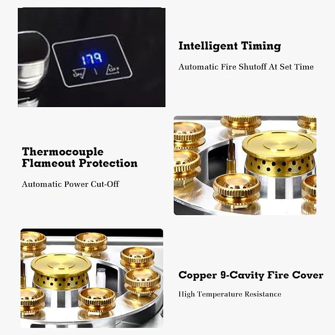 Estufa a Gas de 1 Puesto 43 cm Empotrable miniatura 3